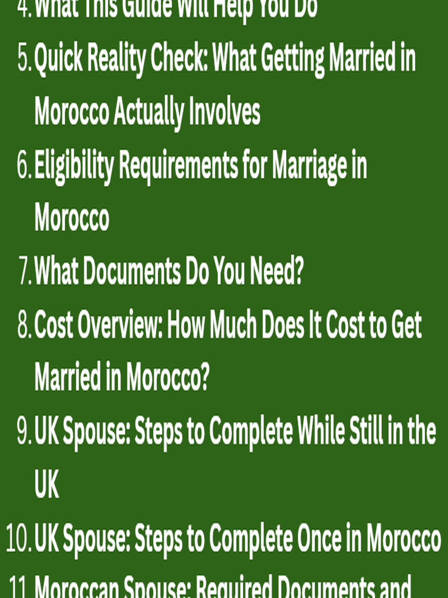 Example chapter layout from the guide explaining the marriage process step by step